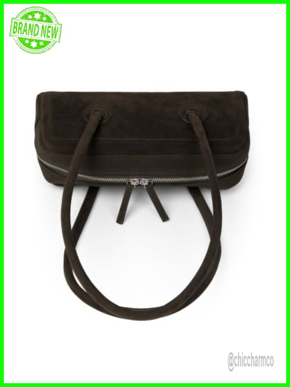Minimalist Underarm Shoulder Bag Vegan Faux Leather Zip Closure Crossbody - Picture 6 of 6